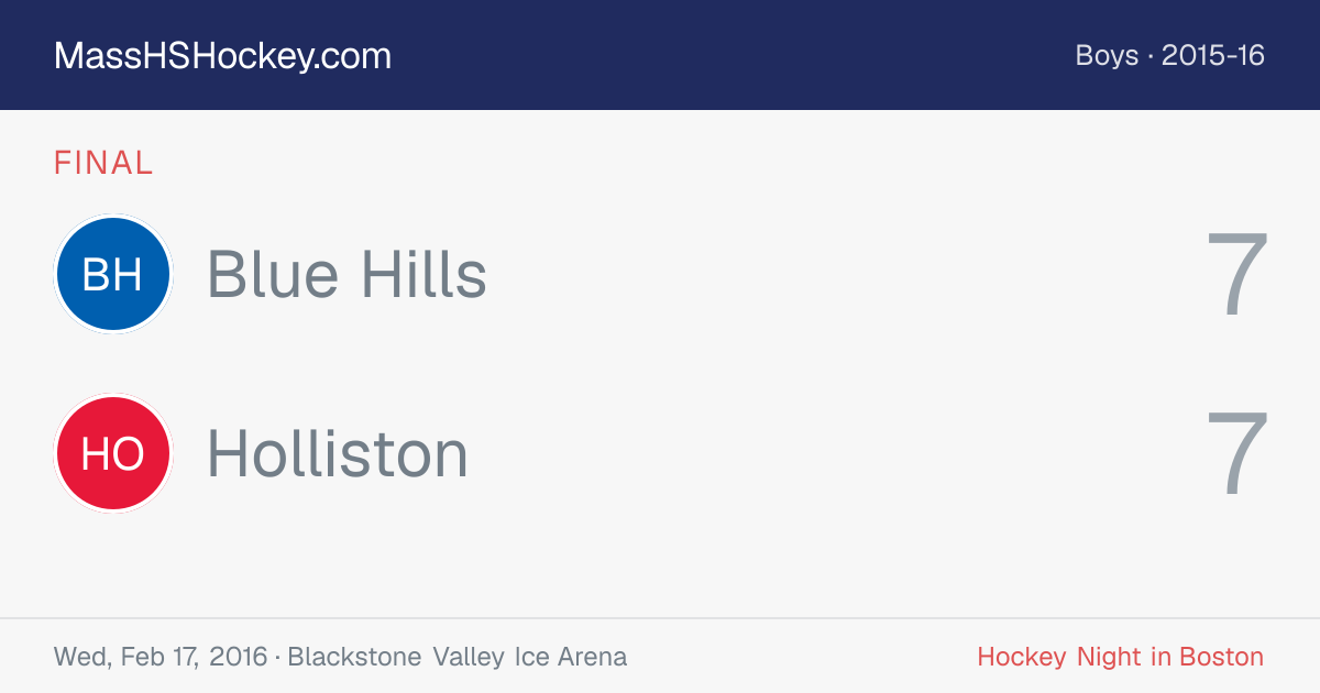 Blue Hills at Holliston score card