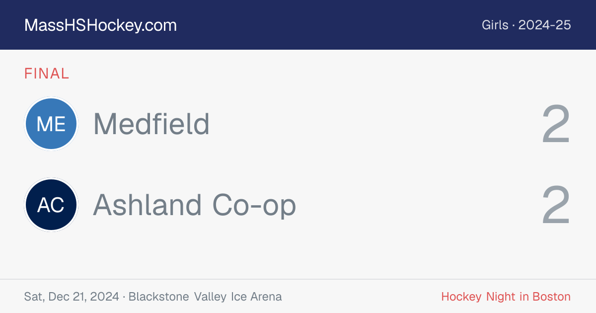 Medfield at Ashland Co-op score card