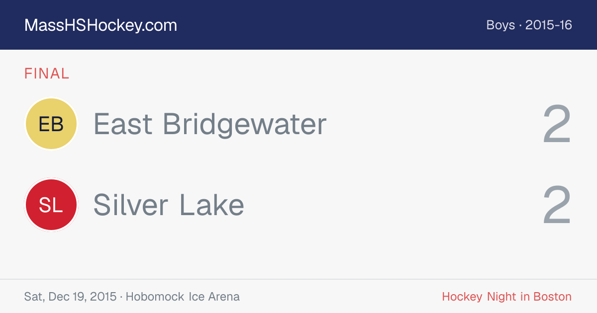 East Bridgewater at Silver Lake score card