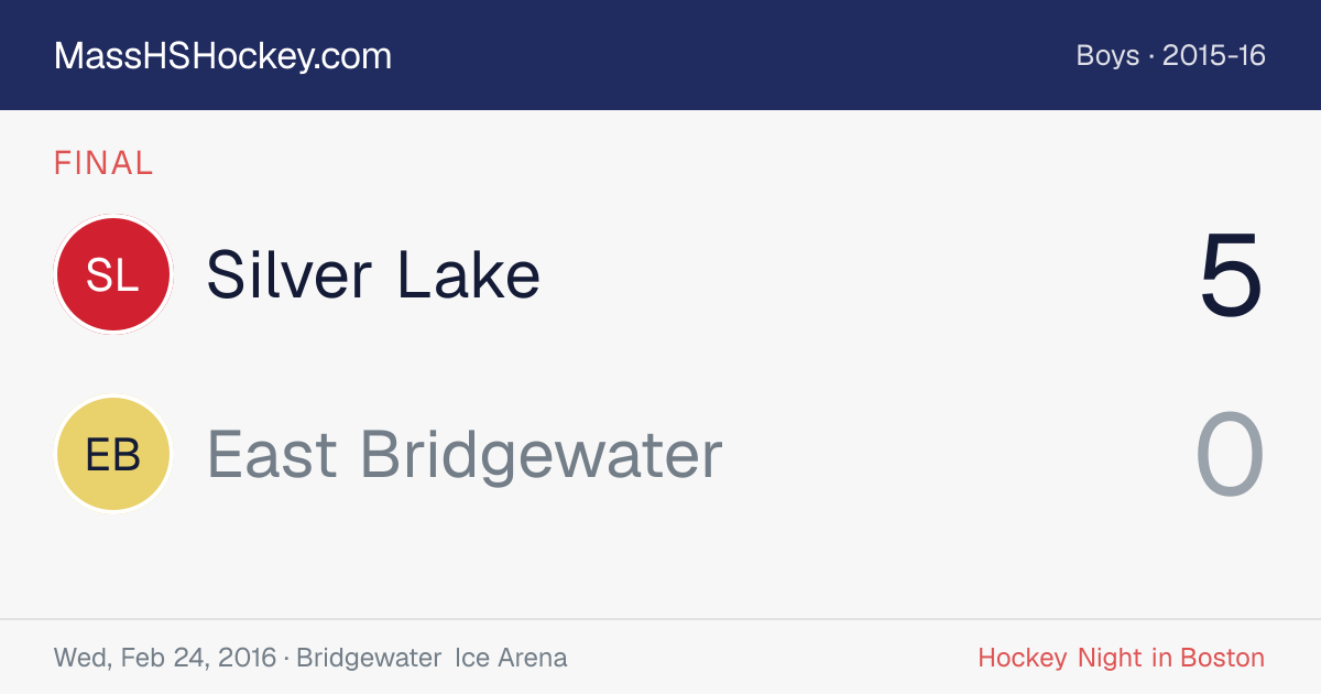 Silver Lake at East Bridgewater score card