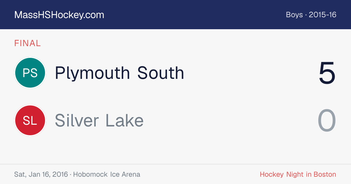Plymouth South at Silver Lake score card
