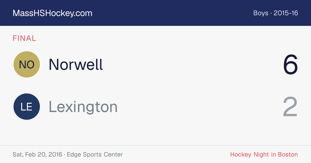 Norwell at Lexington score card