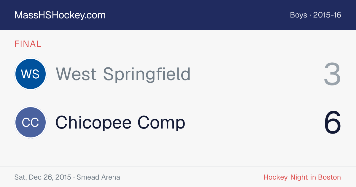 West Springfield at Chicopee Comp score card