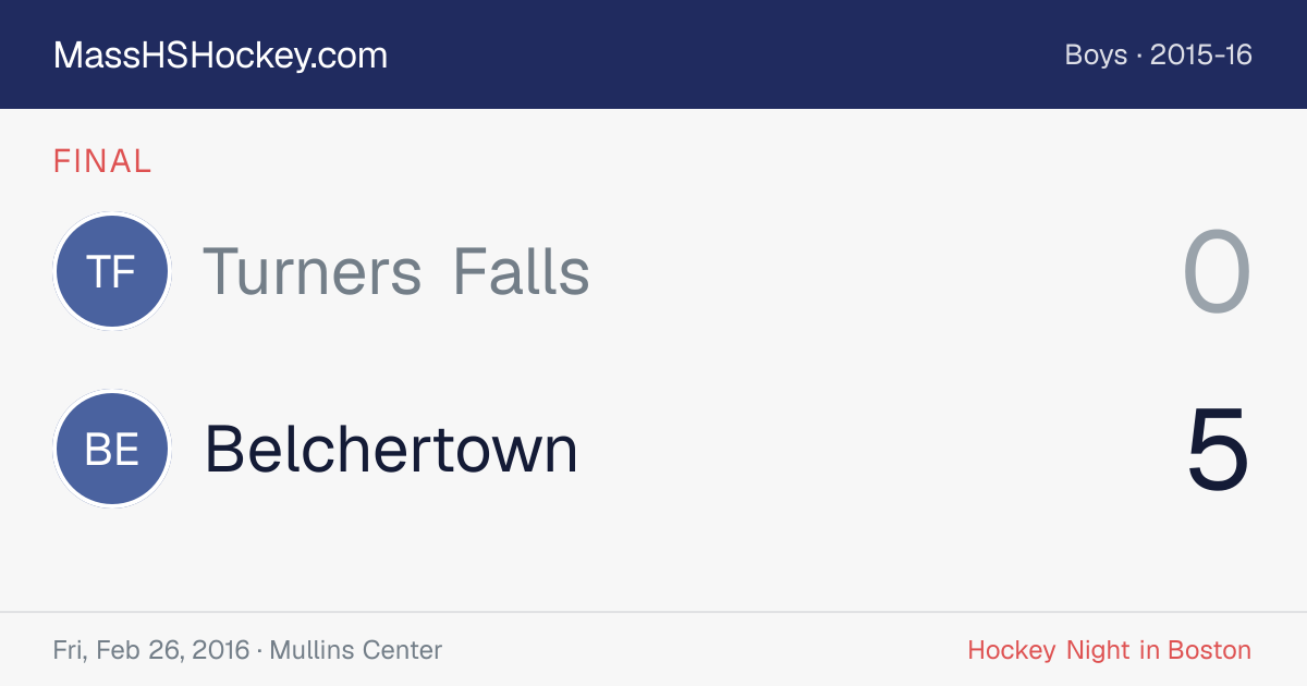 Turners Falls at Belchertown score card
