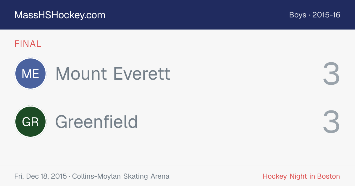Mount Everett at Greenfield score card