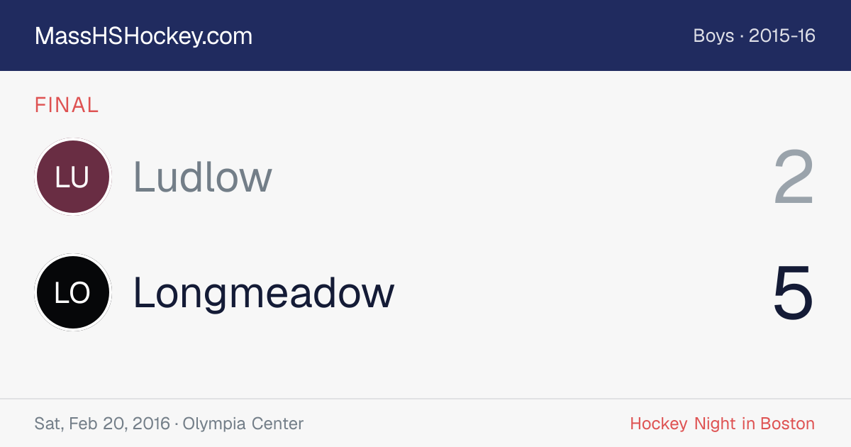 Ludlow at Longmeadow score card