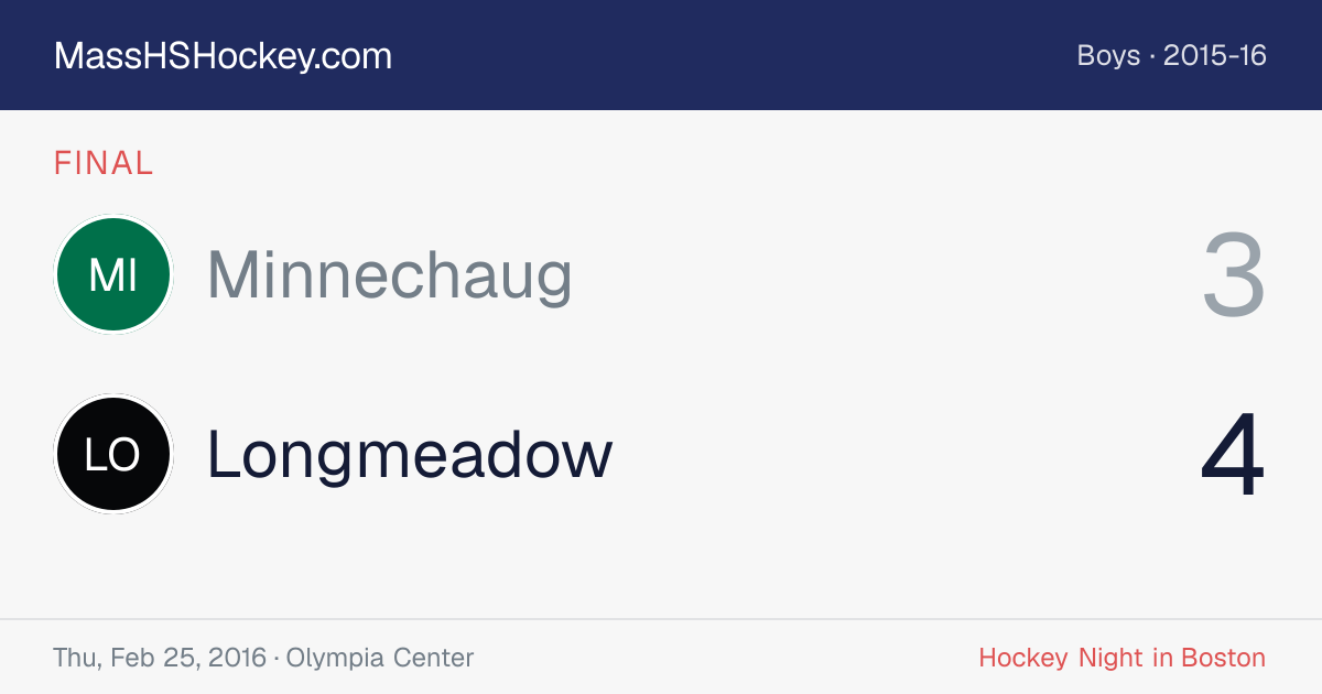 Minnechaug at Longmeadow score card