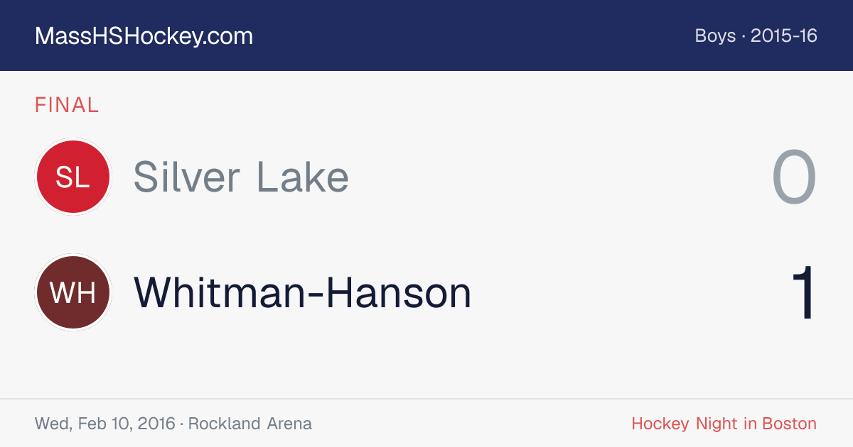 Silver Lake at Whitman-Hanson score card
