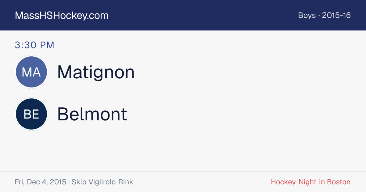 Matignon at Belmont score card