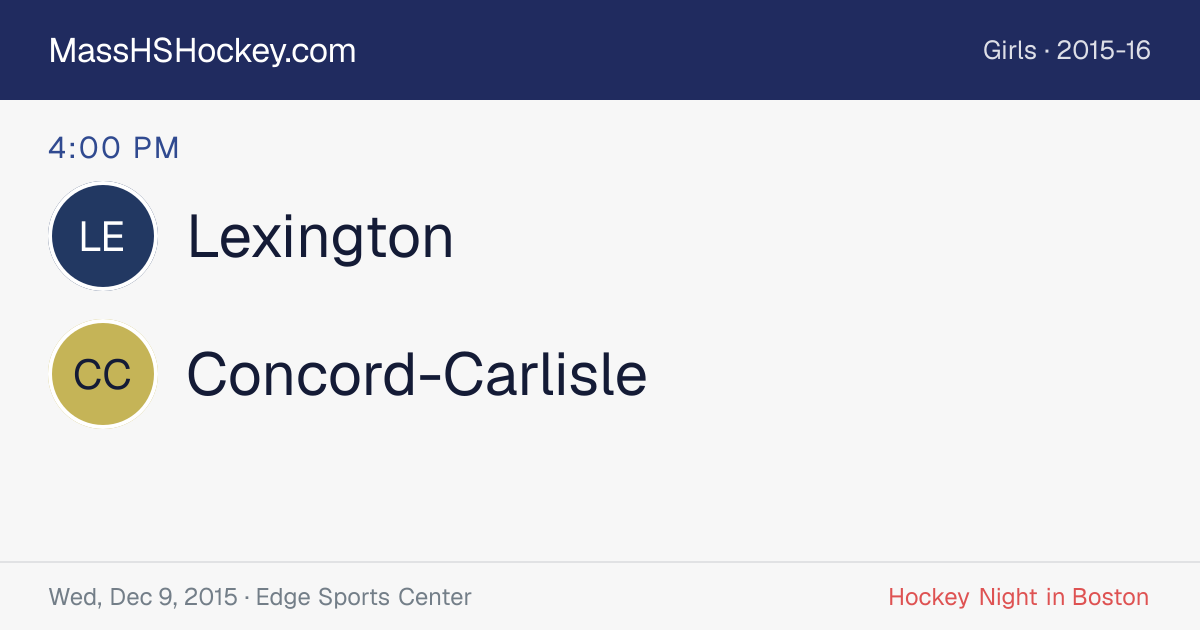 Lexington at Concord-Carlisle score card