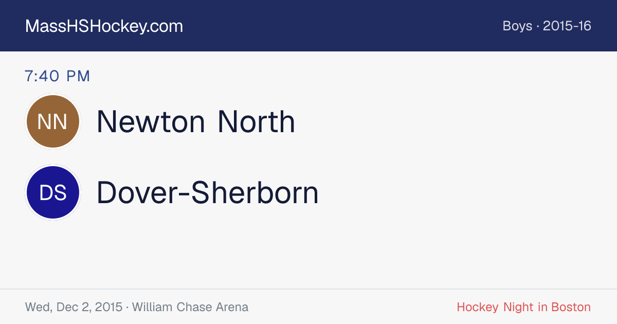 Newton North at Dover-Sherborn score card