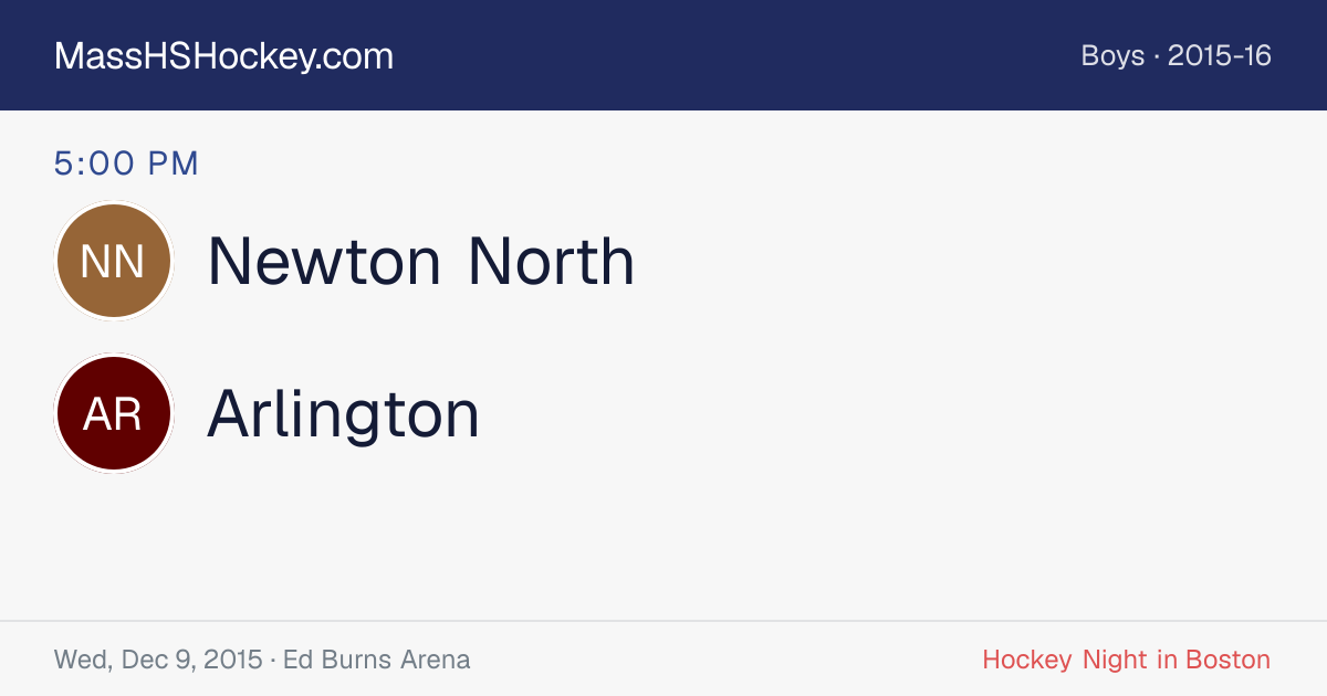 Newton North at Arlington score card