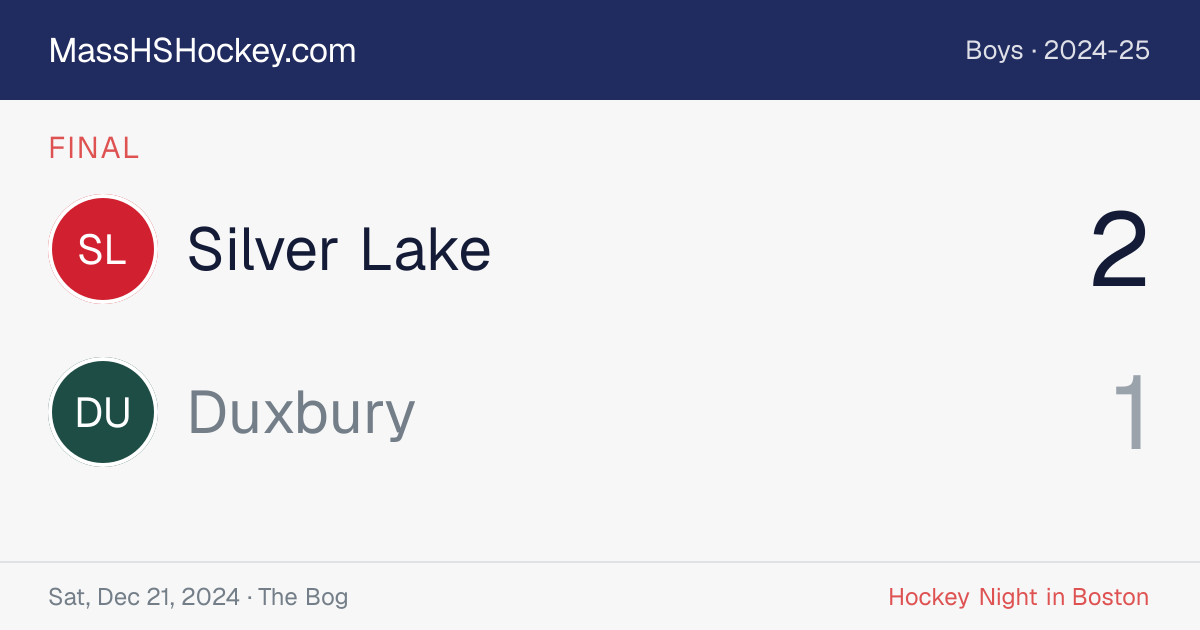 Silver Lake at Duxbury score card