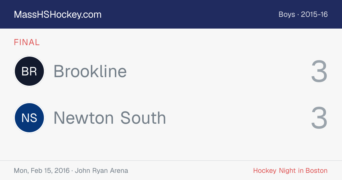 Brookline at Newton South score card