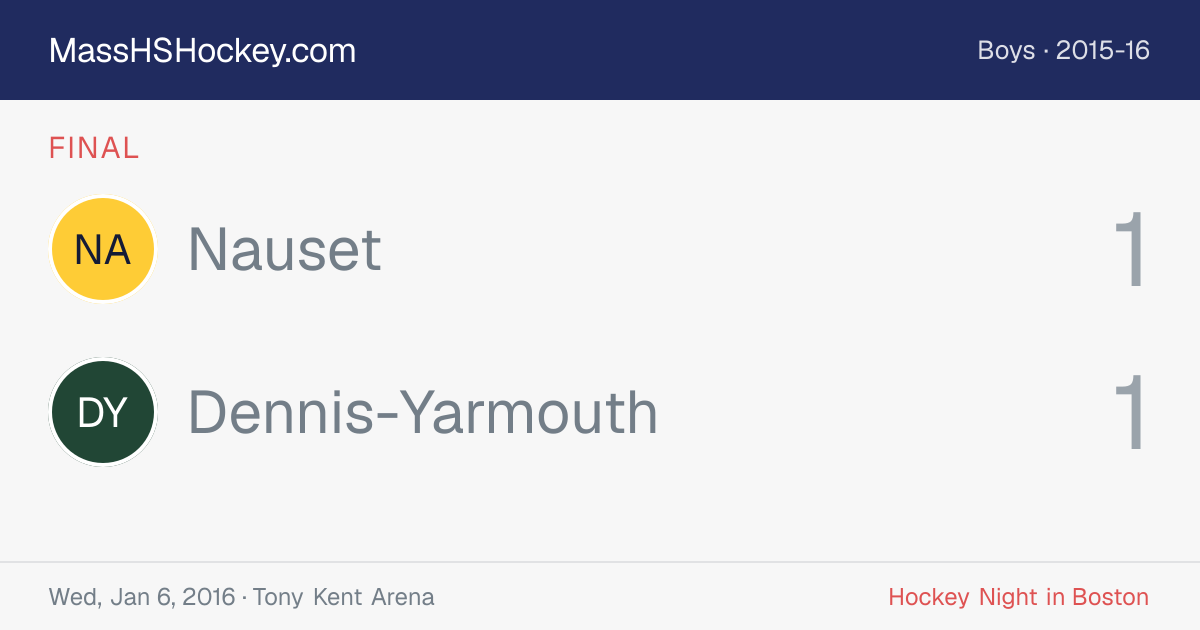 Nauset at Dennis-Yarmouth score card
