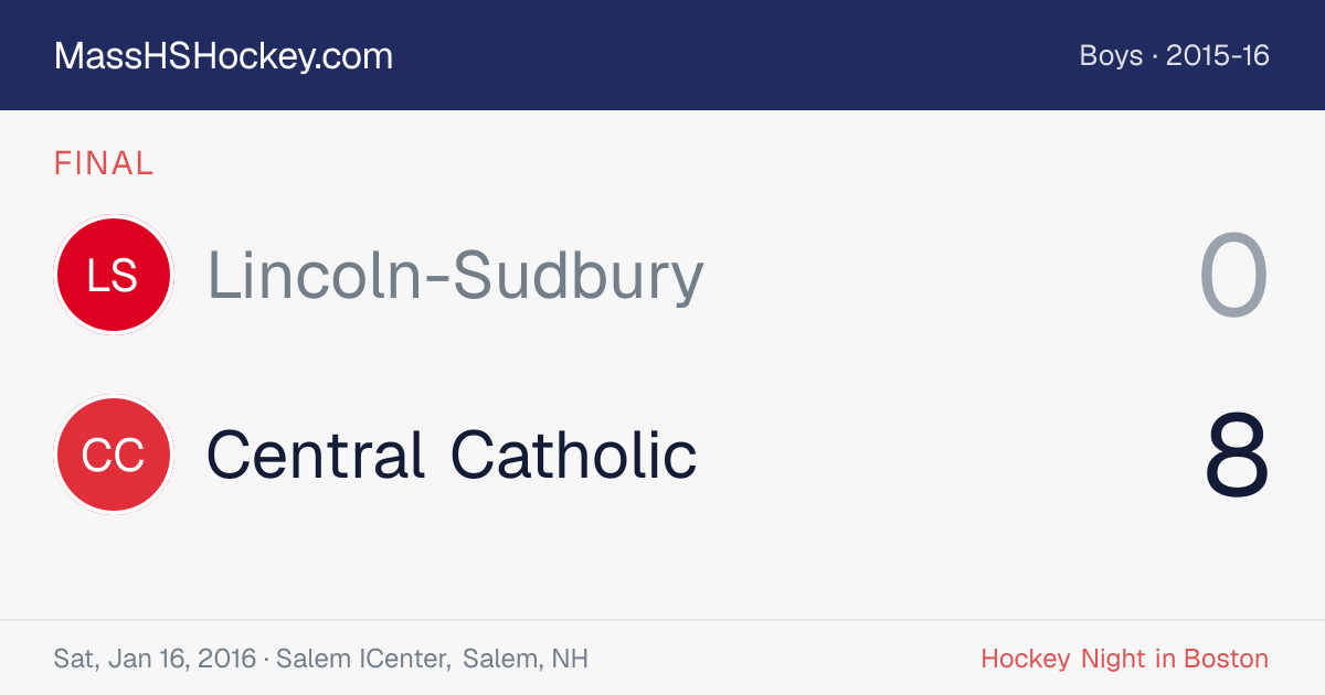 Lincoln-Sudbury at Central Catholic score card