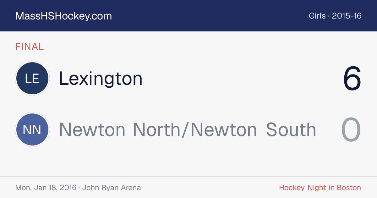 Lexington at Newton North/Newton South score card