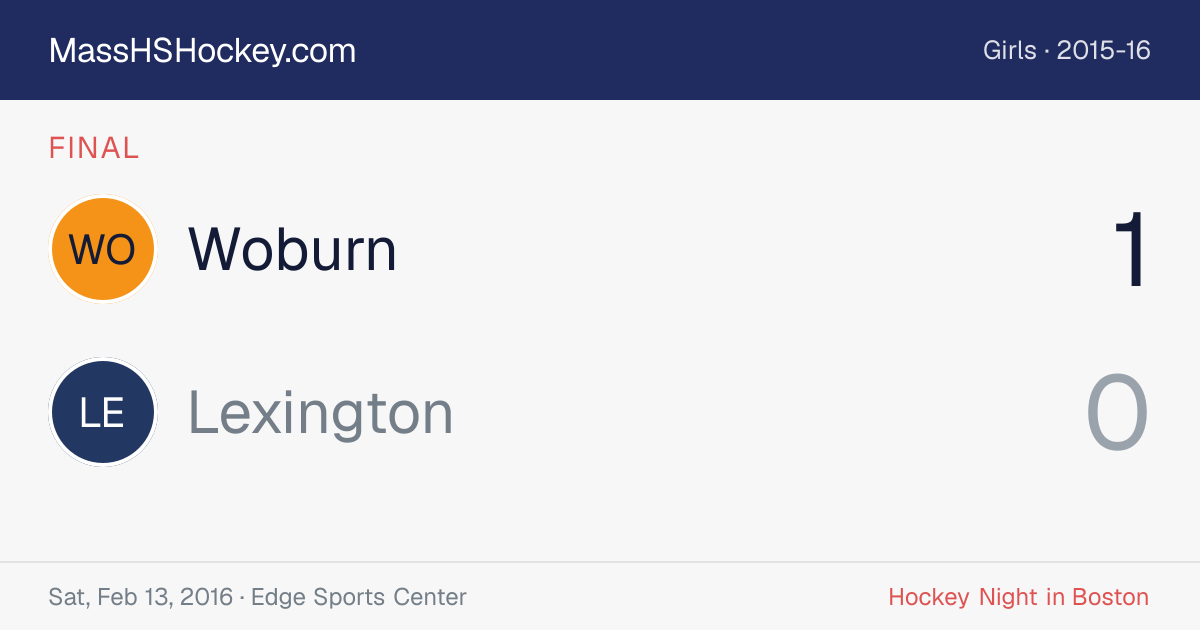 Woburn at Lexington score card