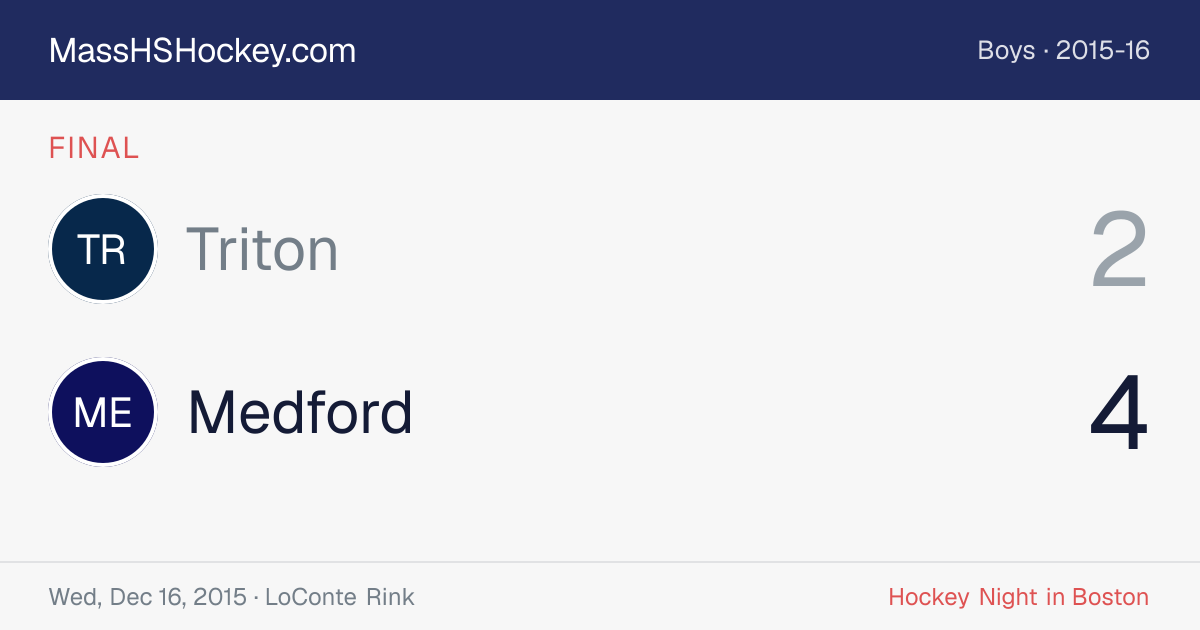 Triton at Medford score card