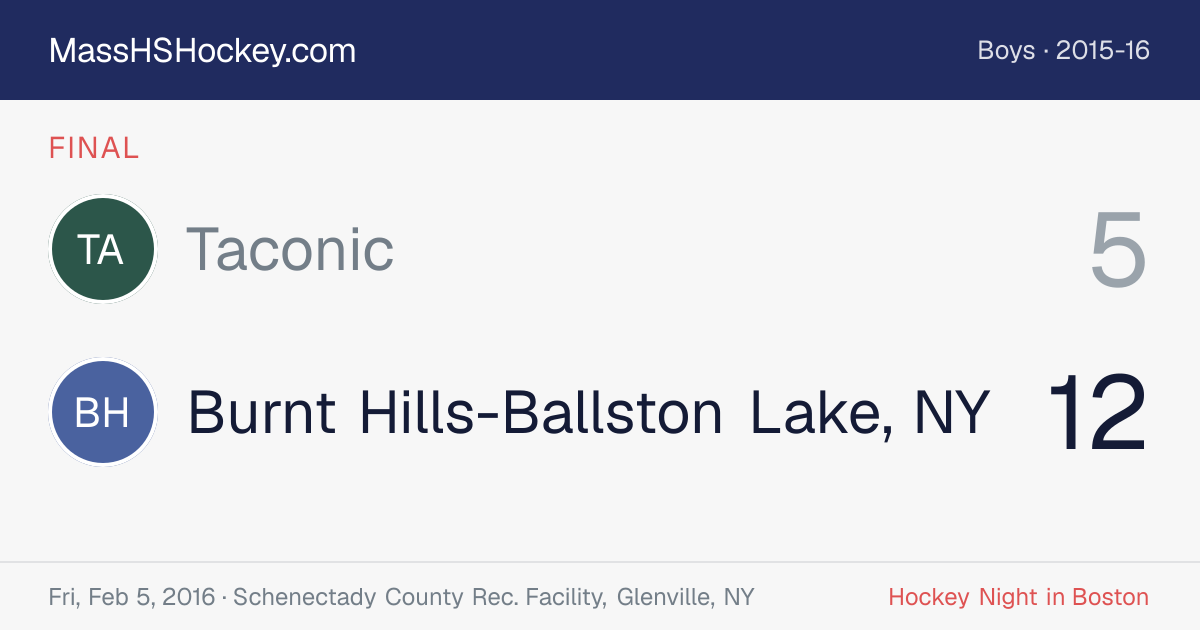Taconic at Burnt Hills-Ballston Lake, NY score card