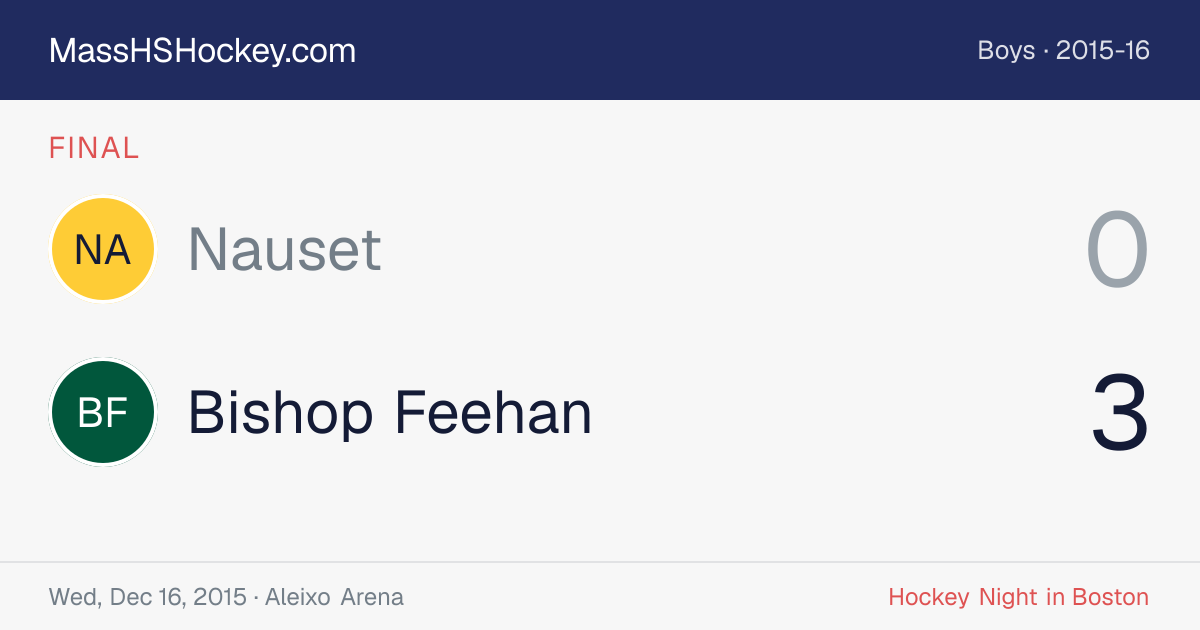 Nauset at Bishop Feehan score card