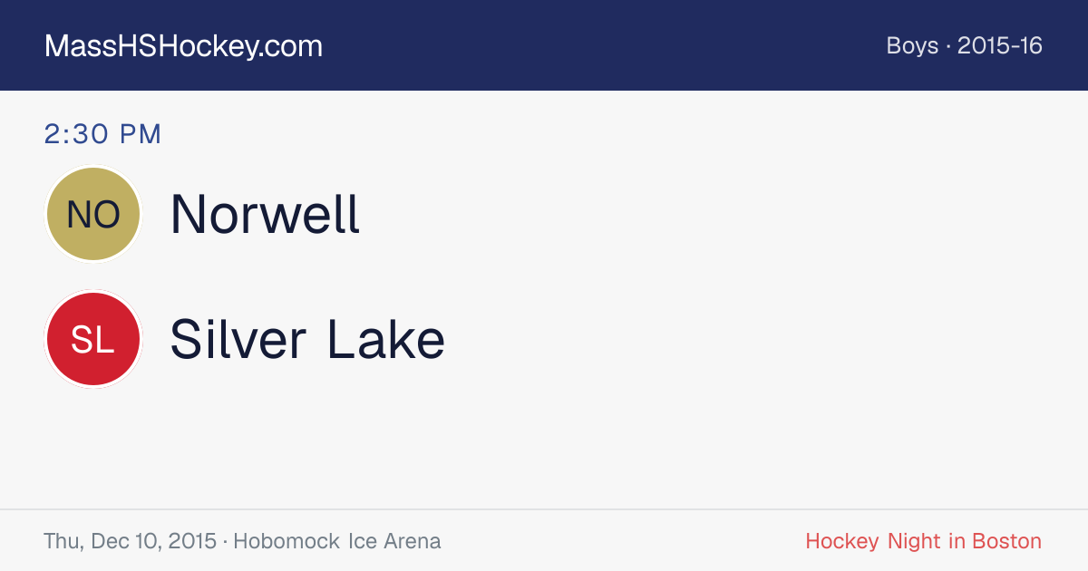 Norwell at Silver Lake score card