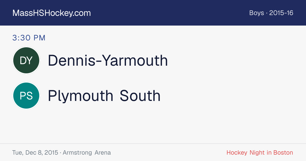 Dennis-Yarmouth at Plymouth South score card