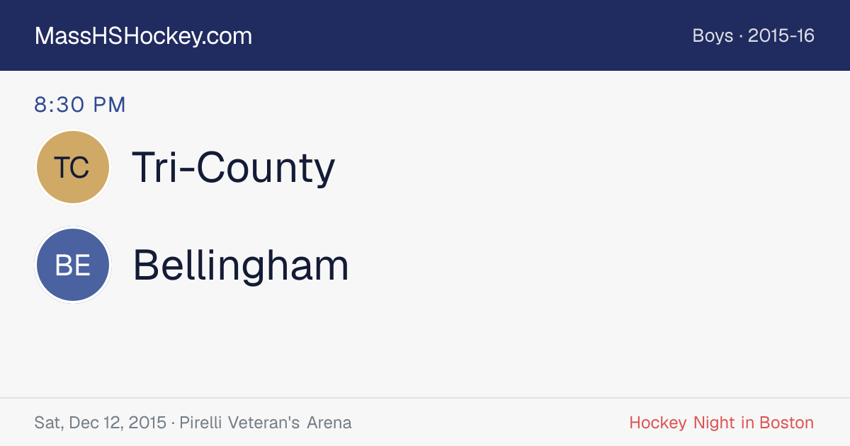Tri-County at Bellingham score card