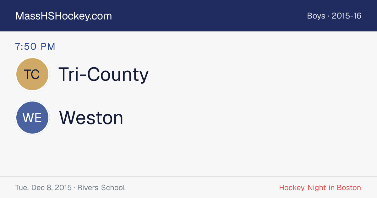 Tri-County at Weston score card