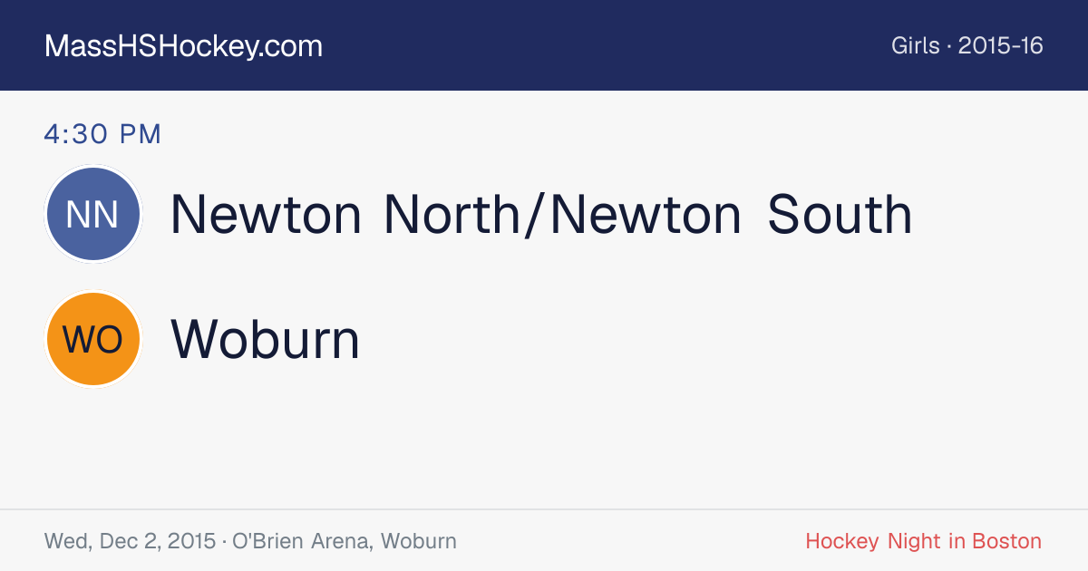 Newton North/Newton South at Woburn score card