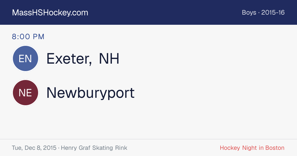Exeter, NH at Newburyport score card