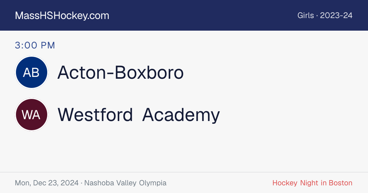 Acton-Boxboro at Westford Academy score card