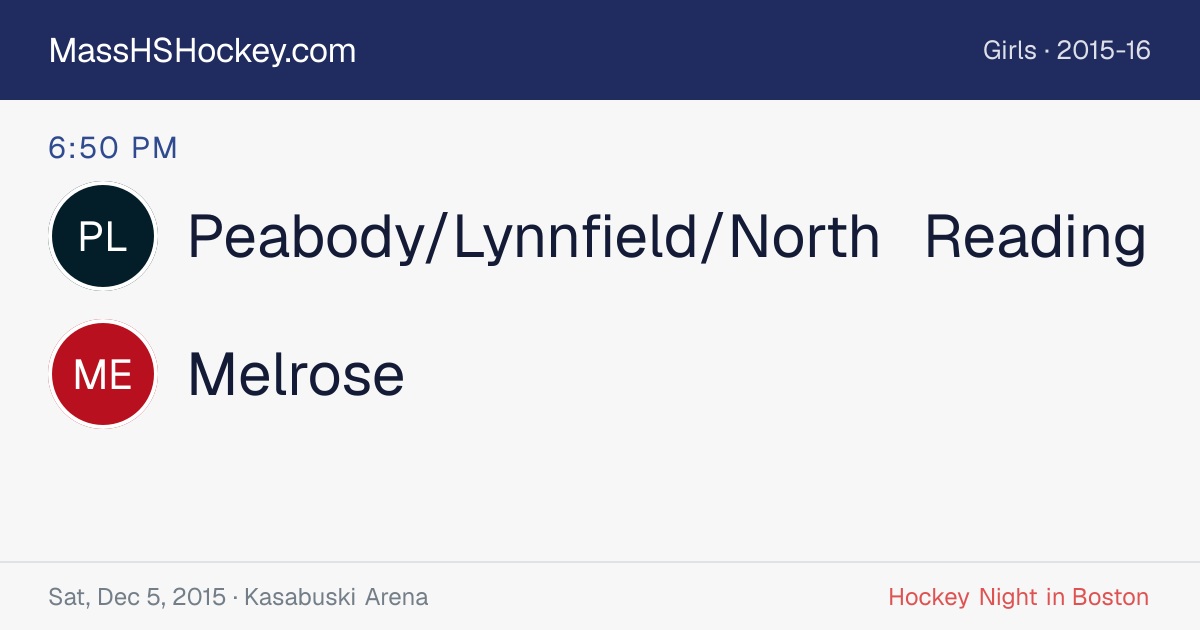 Peabody/Lynnfield/North Reading at Melrose score card