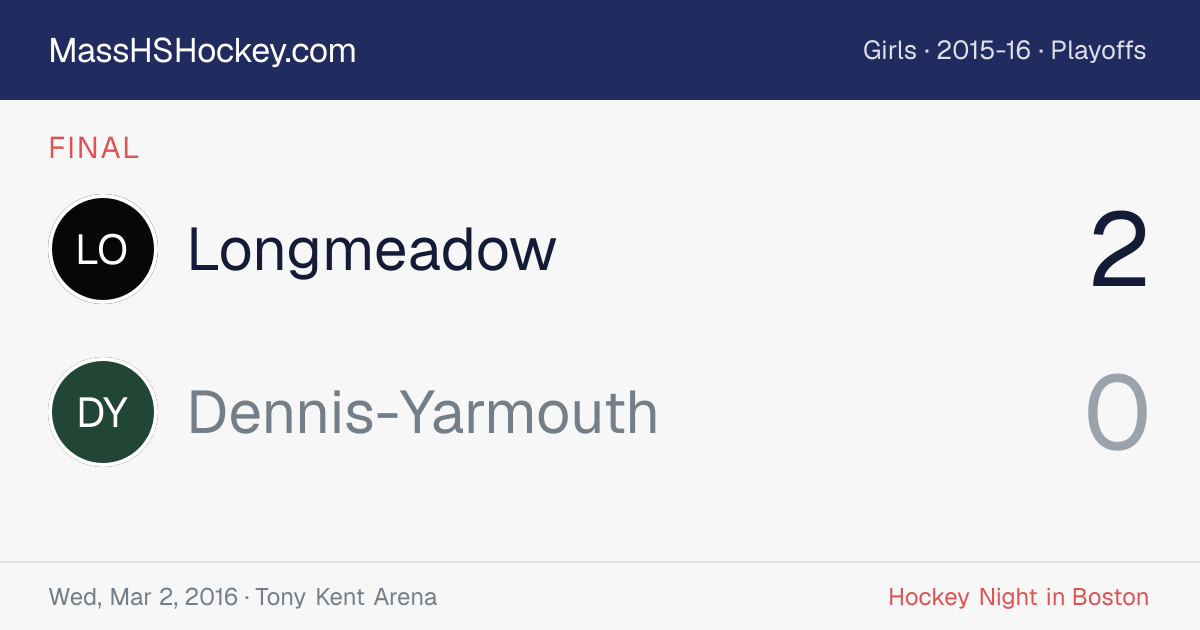 Longmeadow at Dennis-Yarmouth score card