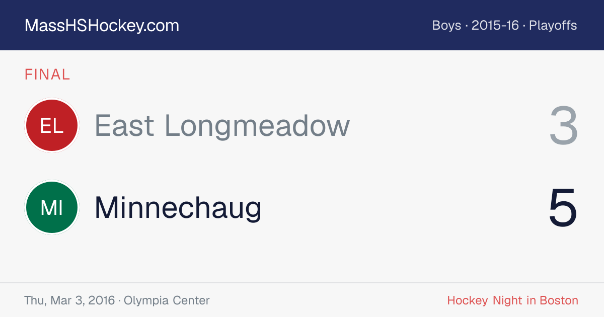 East Longmeadow at Minnechaug score card