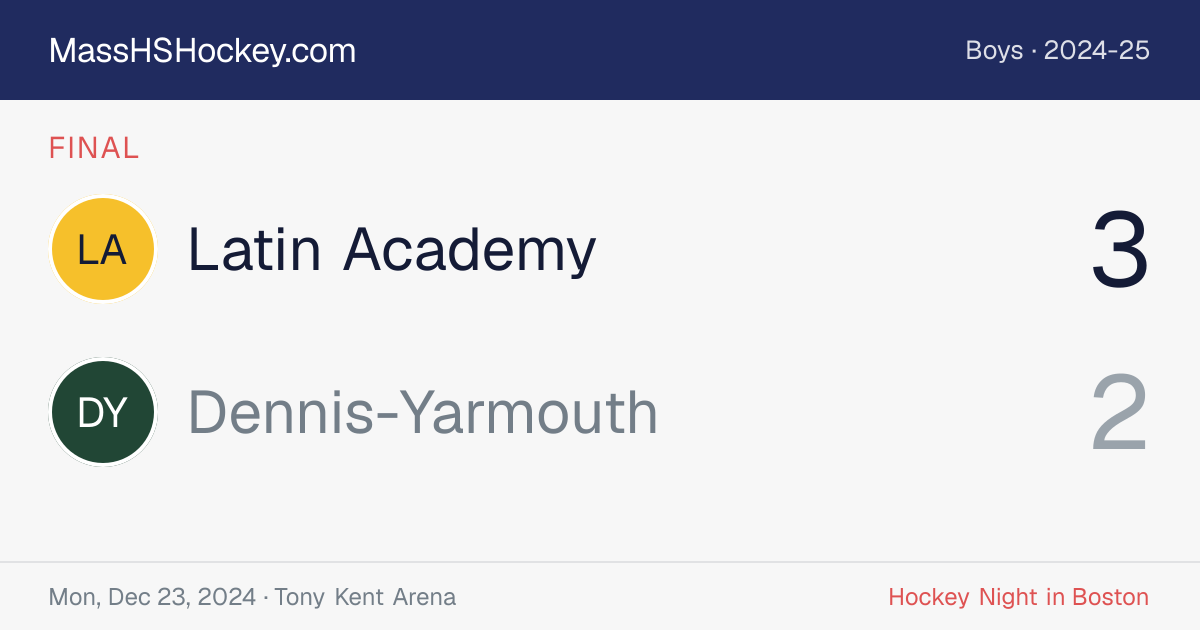Latin Academy at Dennis-Yarmouth score card