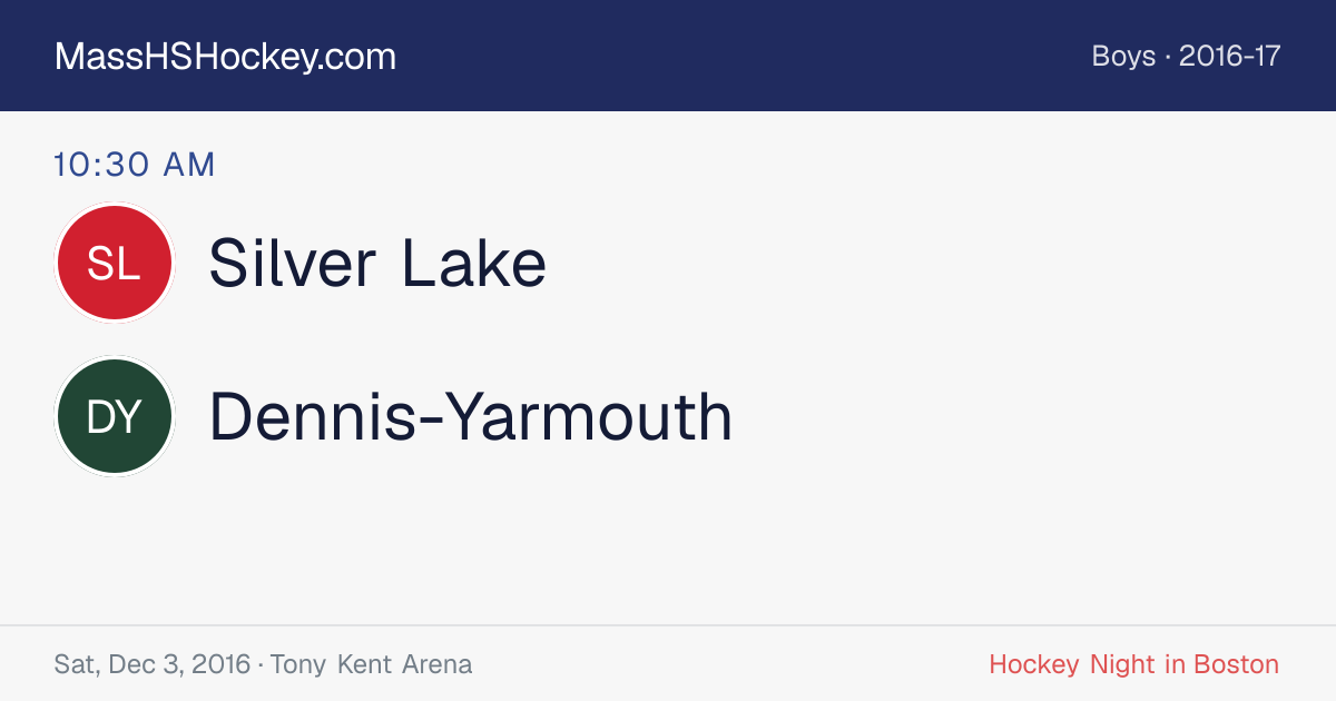 Silver Lake at Dennis-Yarmouth score card