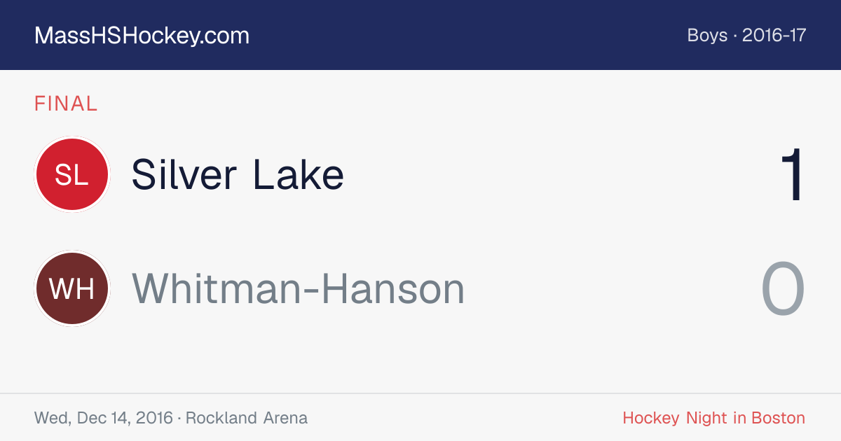 Silver Lake at Whitman-Hanson score card