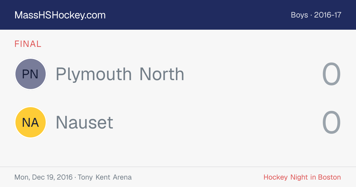 Plymouth North at Nauset score card