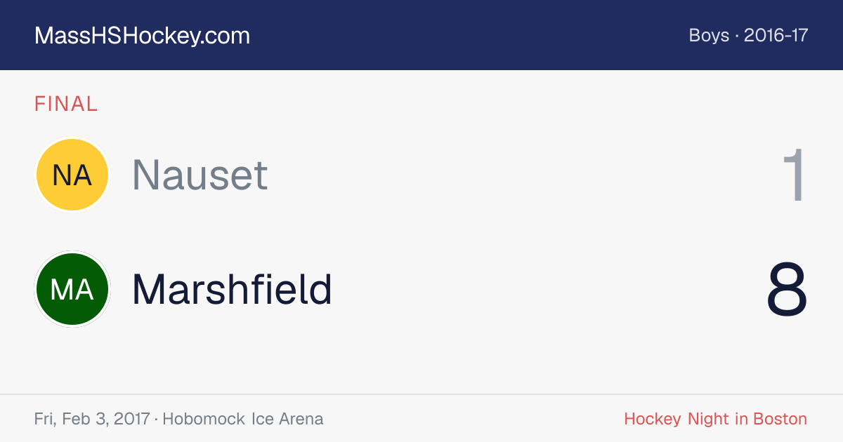 Nauset at Marshfield score card