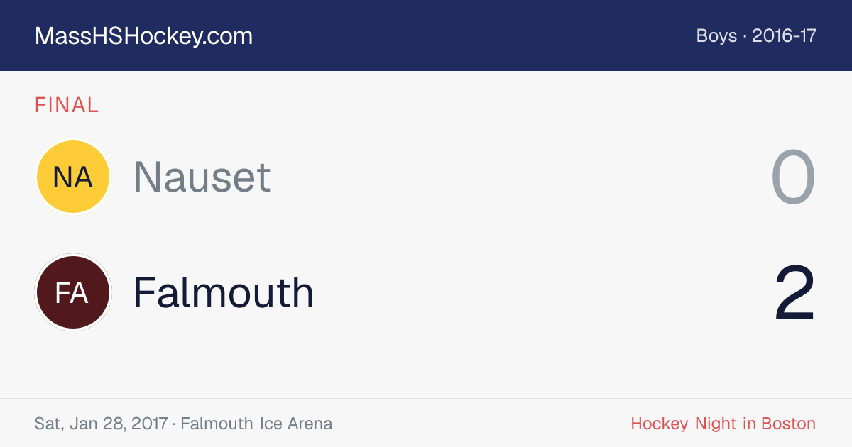 Nauset at Falmouth score card
