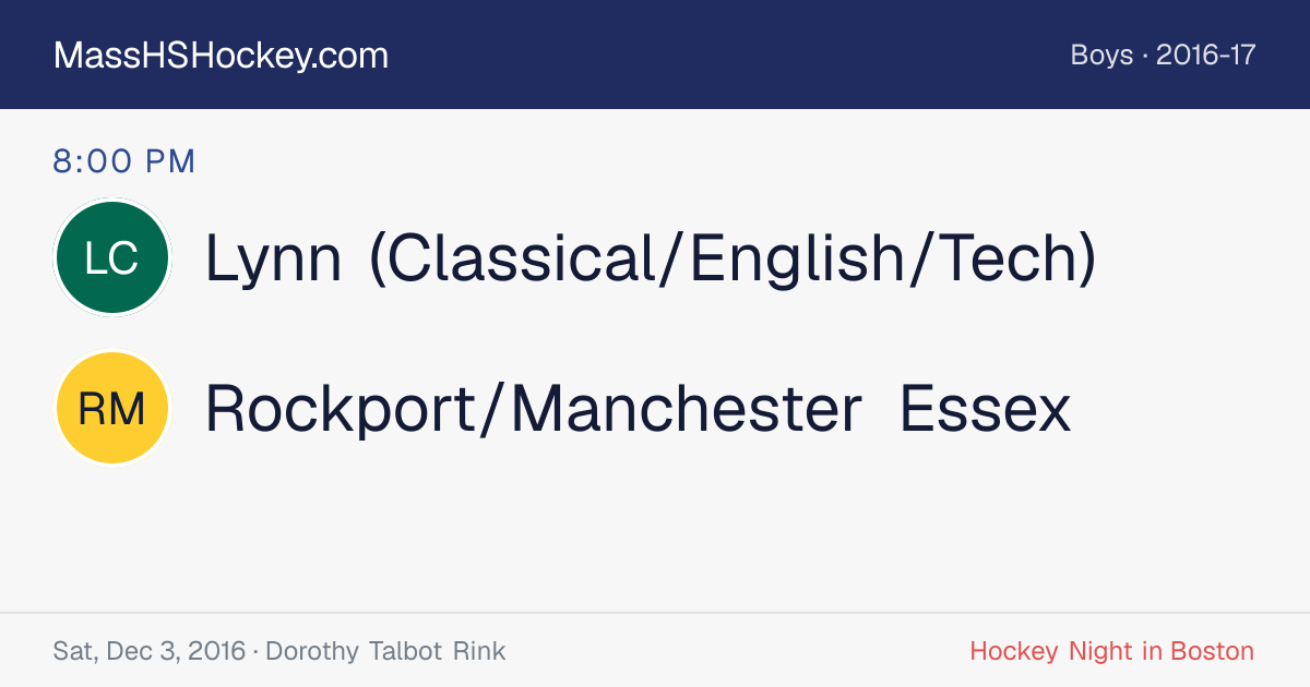 Lynn (Classical/English/Tech) at Rockport/Manchester Essex score card
