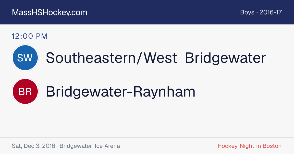 Southeastern/West Bridgewater at Bridgewater-Raynham score card
