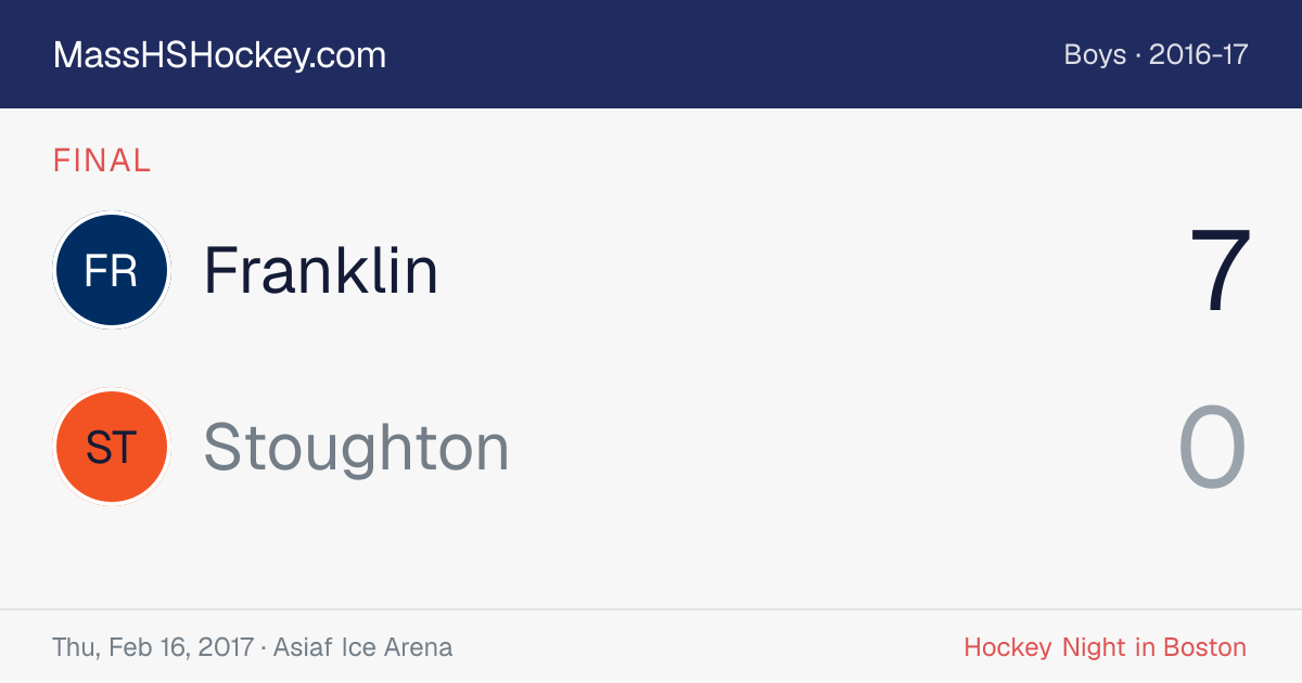 Franklin at Stoughton score card