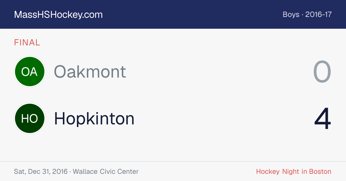 Oakmont at Hopkinton score card