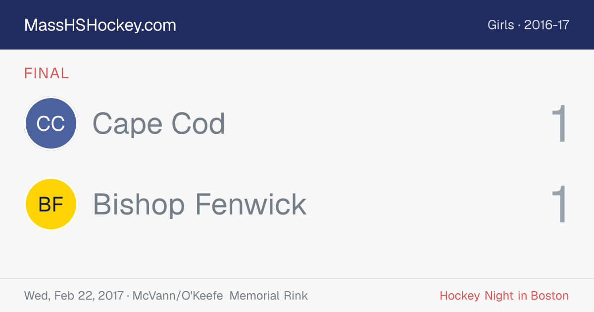 Cape Cod at Bishop Fenwick score card