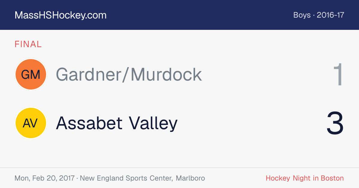 Gardner/Murdock at Assabet Valley score card