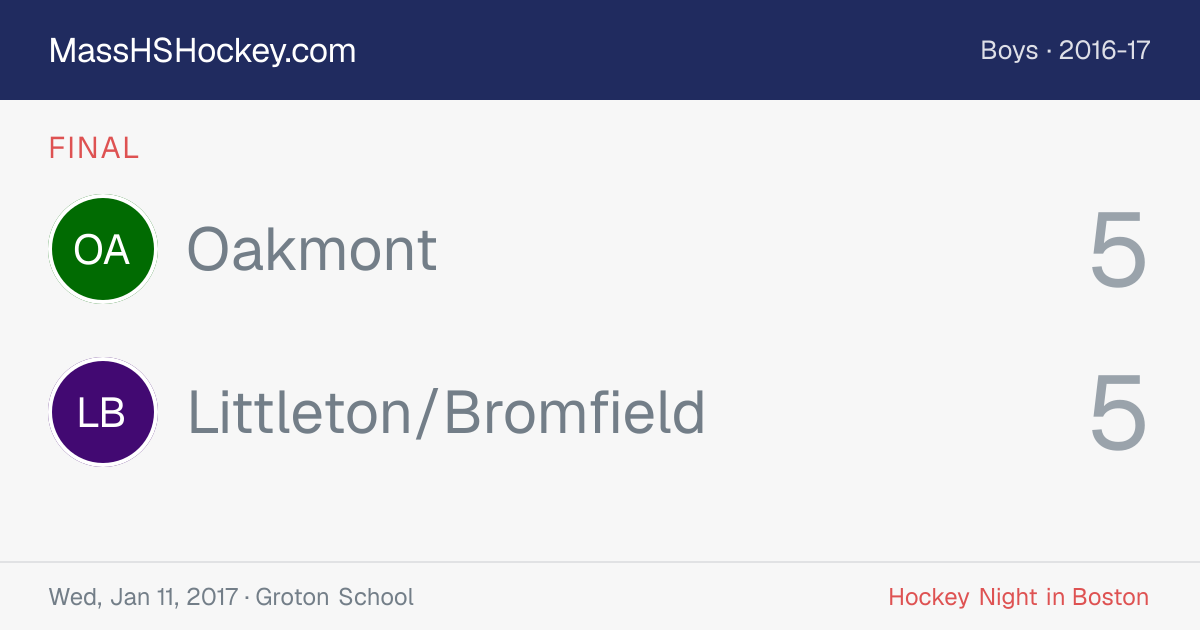 Oakmont at Littleton/Bromfield score card