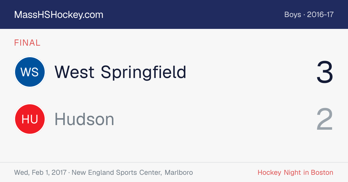 West Springfield at Hudson score card