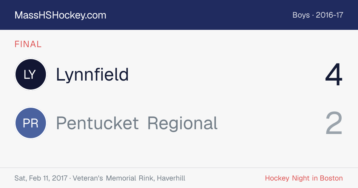 Lynnfield at Pentucket Regional score card